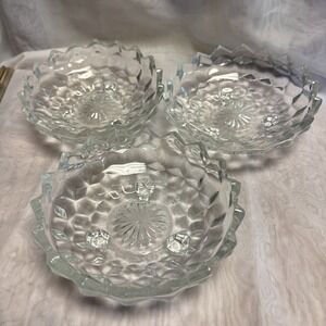 Vintage Fostoria Bonbon Or Dessert Dish 3 Footed. Set Of 3.